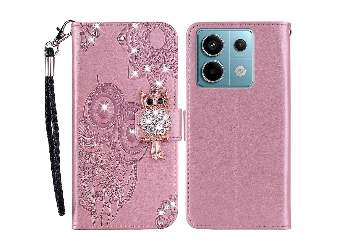 Capa Note Strass Coruja Para Xiaomi Xiaomi Redmi Note 13 Veanxin Pele Multicor