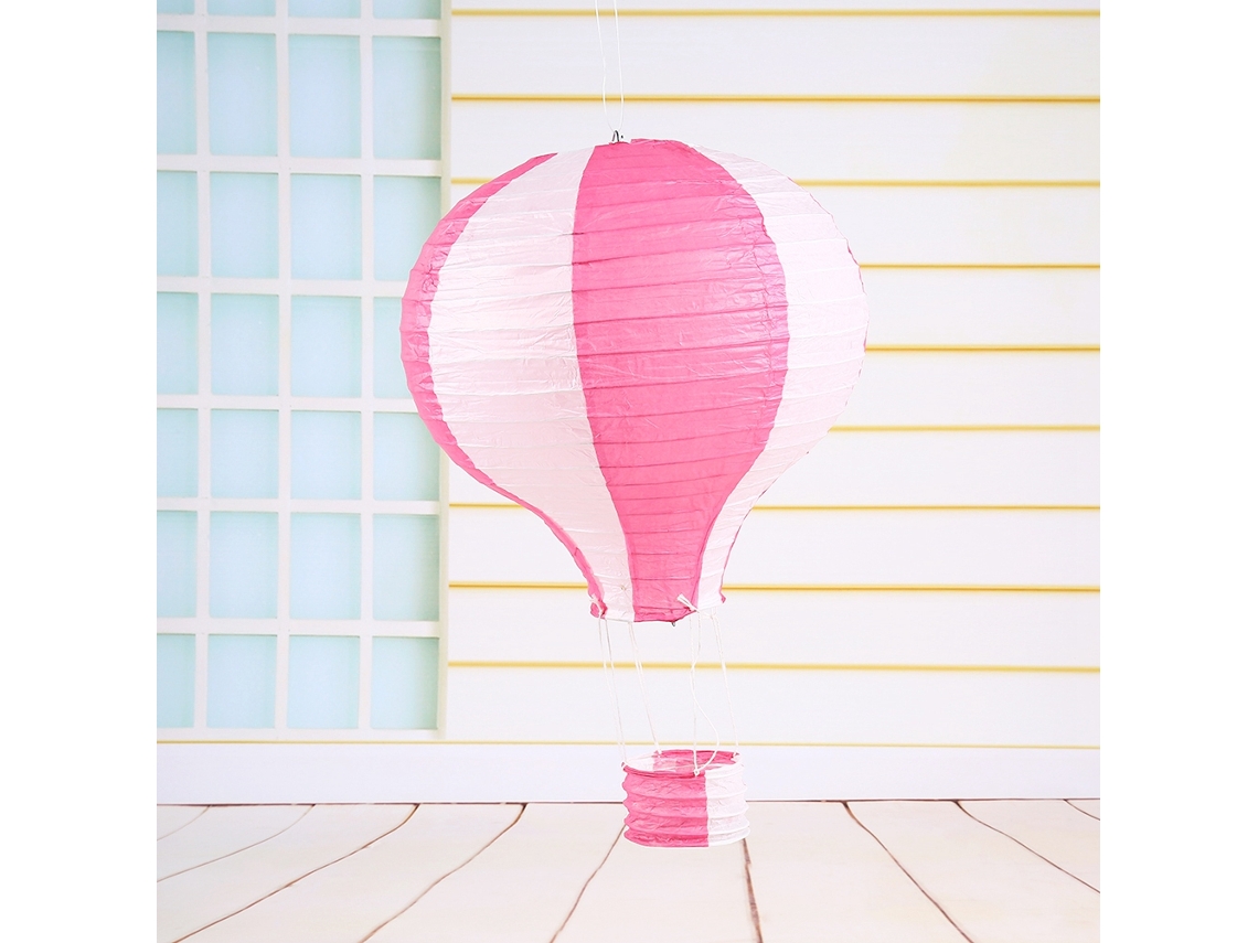 Lanterna De Balão De Ar Quente (12 Polegadas 30cm) (vermelho Rosa + Branco) Eoocoo