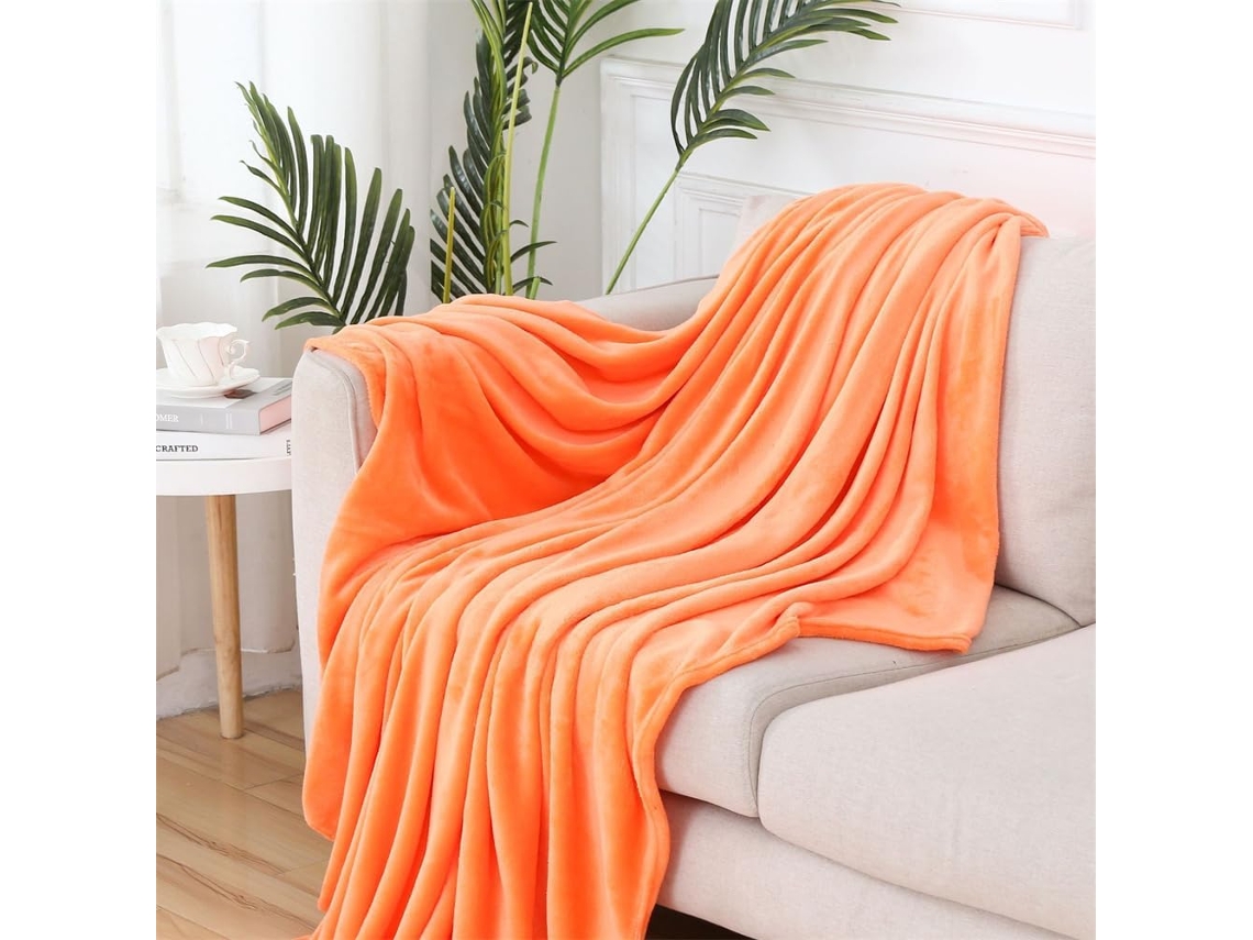 Manta de Flanela Lã Fansu Cor Sólida Microfibra Macia e Quente para Outono Inverno Colcha Fofa Quarto Ou Sofá