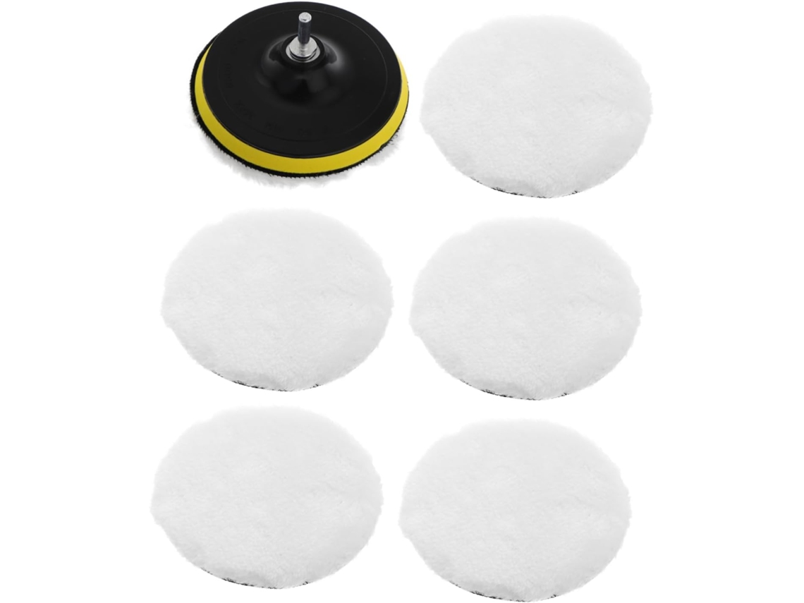 Kit de 8 Boinas de Polimento Lã Autoadesivas Topbathy 15cm para Carros, Motos e Barcos Uso Profissional Alta