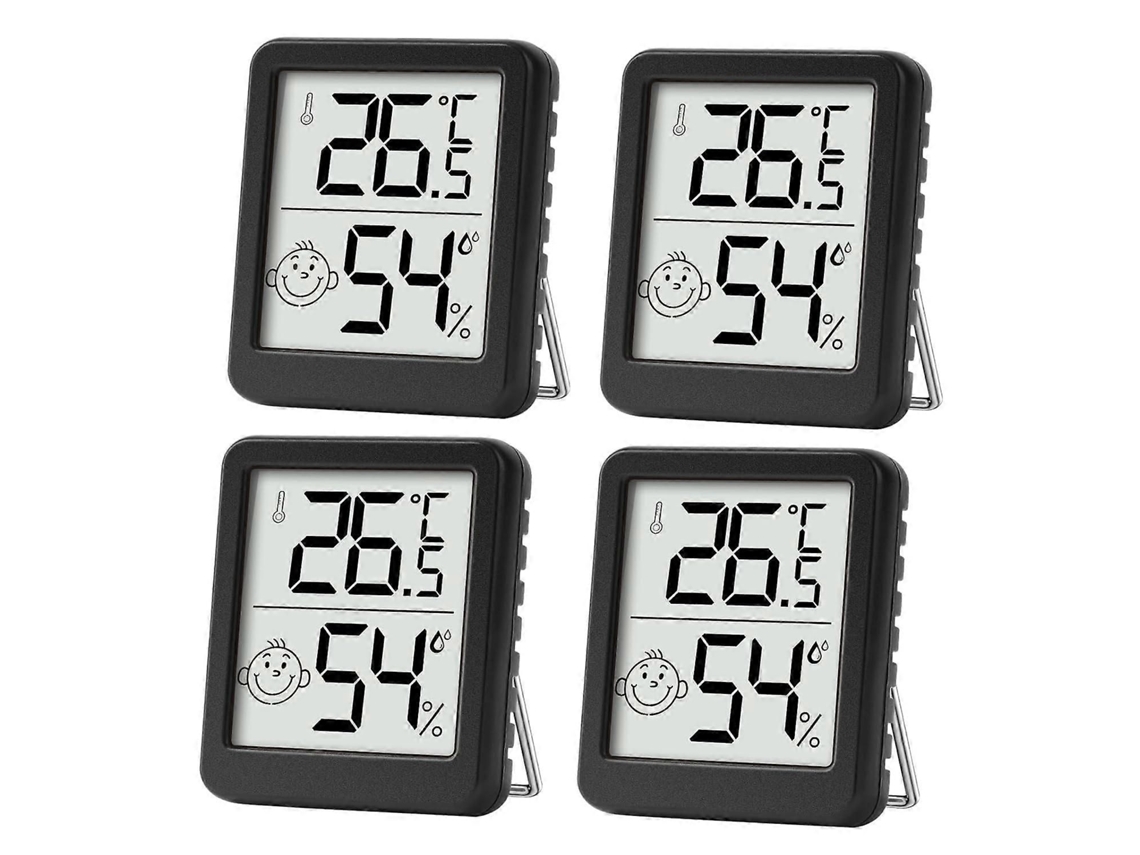 Conjunto De 4 Mini Termômetros E Higrômetros Lcd Para Uso Interno, Ideais Para Quartos Infantis, Quartos De Idosos, Etc.