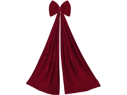 Enfeite De Laço Para Árvore De Natal Em Veludo Vermelho, 178x40 Cm