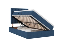 Cama com Arrumação e Colchão Azul Poliéster MAISON EXCLUSIVE (120x200 cm)