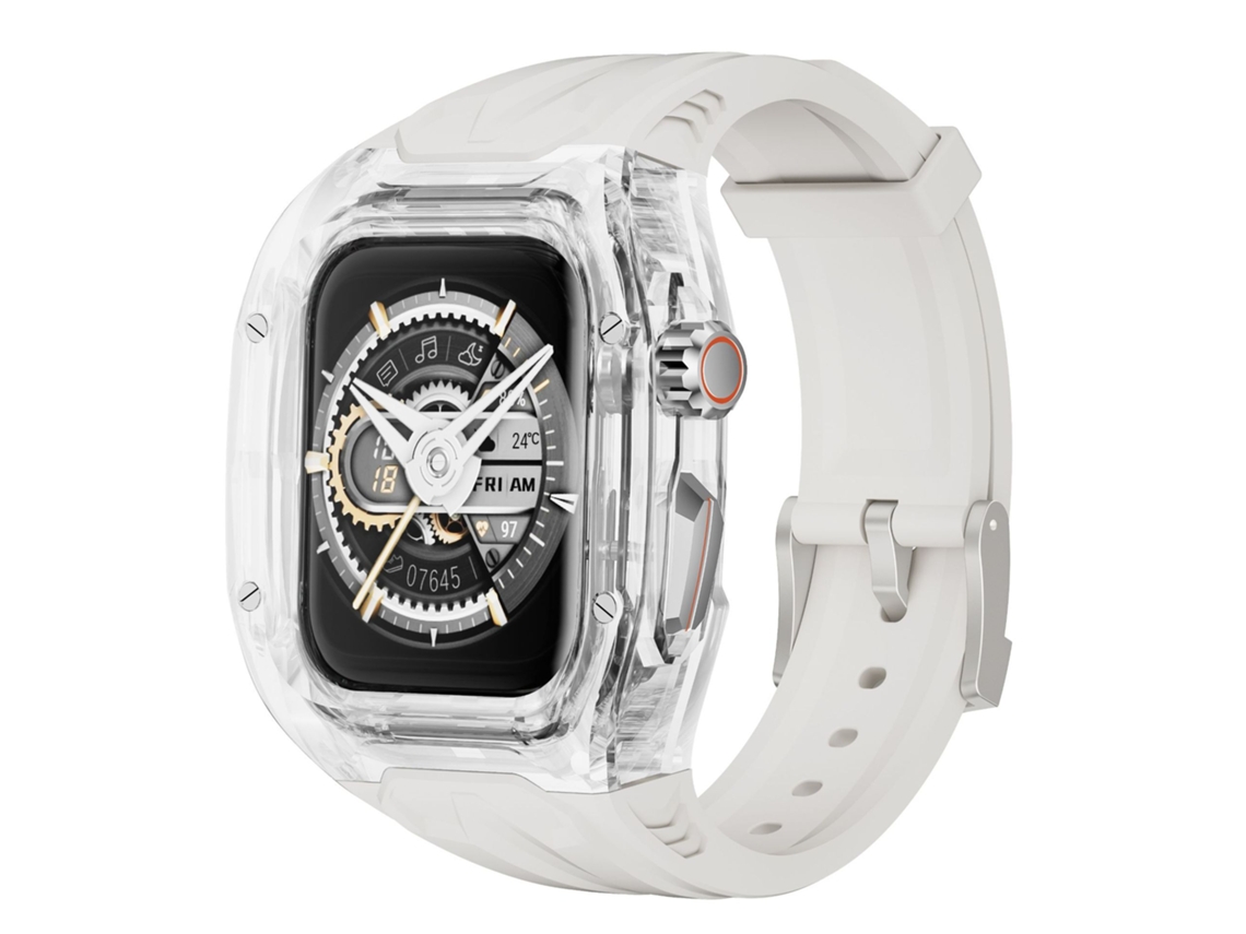 Bracelete Para Apple Watch 9/8/7/6/5/4 Se 3/2/1 45mm/44mm, Caixa Transparente De Policarbonato De Peça Única Transparente Estrelado Panoona