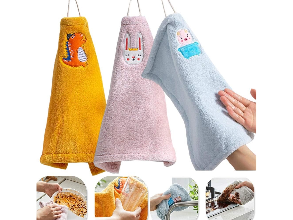 Conjunto de 3 Toalhas de Mesa Pequenas para Pendurar, Ideais para Cozinha e Banheiro. Feitas de Tecido Macio e Superabsorvente AQUAFORGE