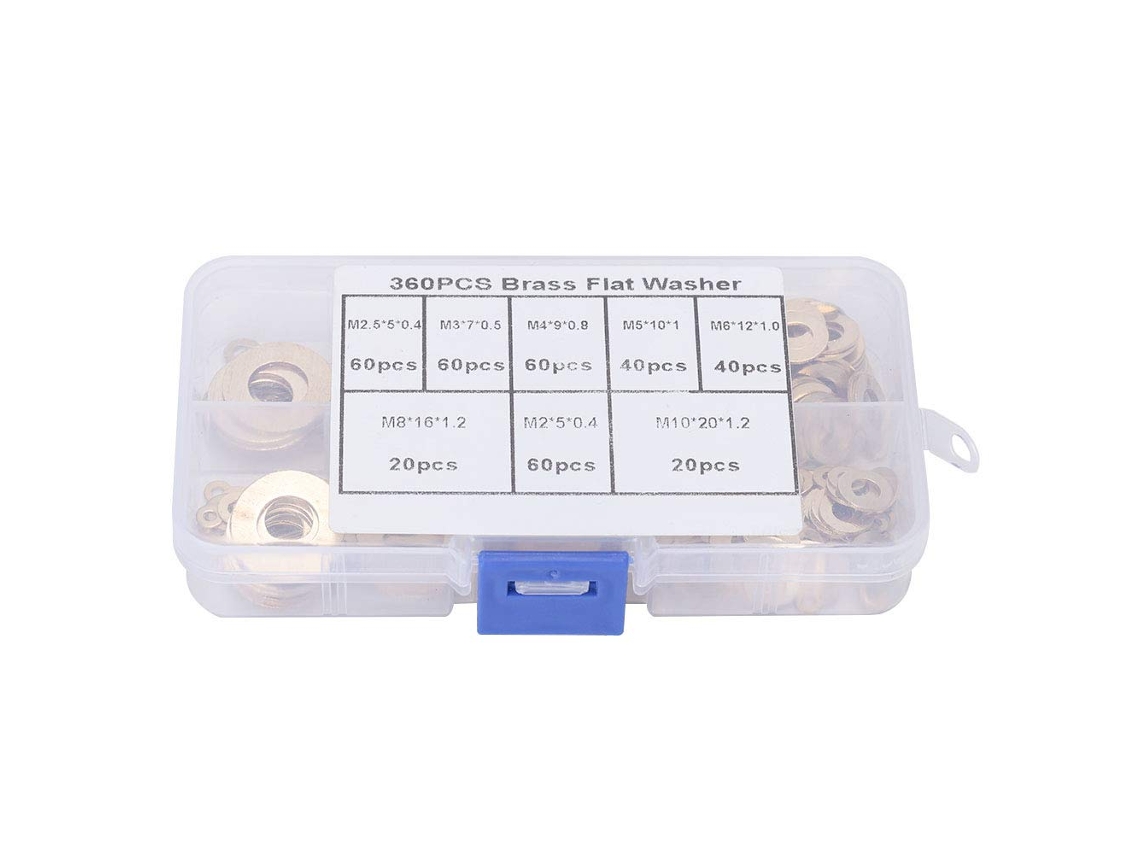 Kit De Arruelas Latão Com 360 Peças