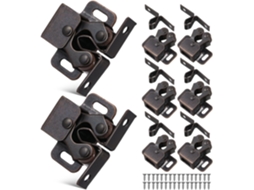 Conjunto De 8 Fechos Duplos De Ferro Com Roletes Para Armários E Gavetas, Material Resistente