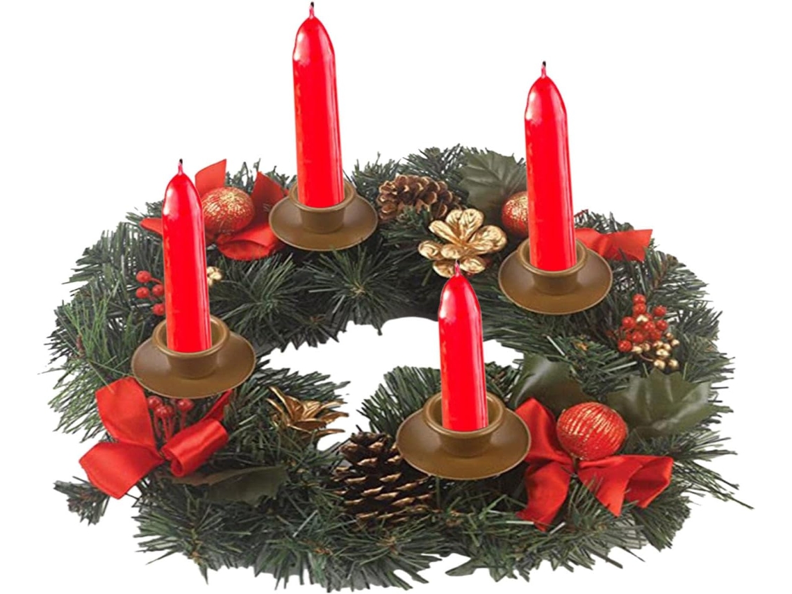 Anéis De Velas Artificiais De Natal | Decoração De Ambiente | Suporte Para Vela De Centro De Mesa