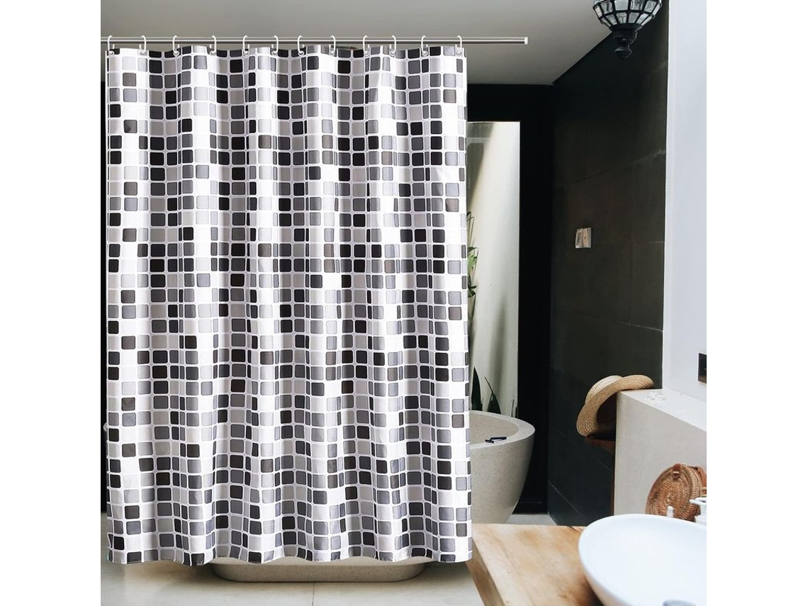 2026-cortina De Ducha Linjou Clásica Mosaico, Impermeable De Poliéster, 120x180cm, Decorativa Para Baño 120x180cm