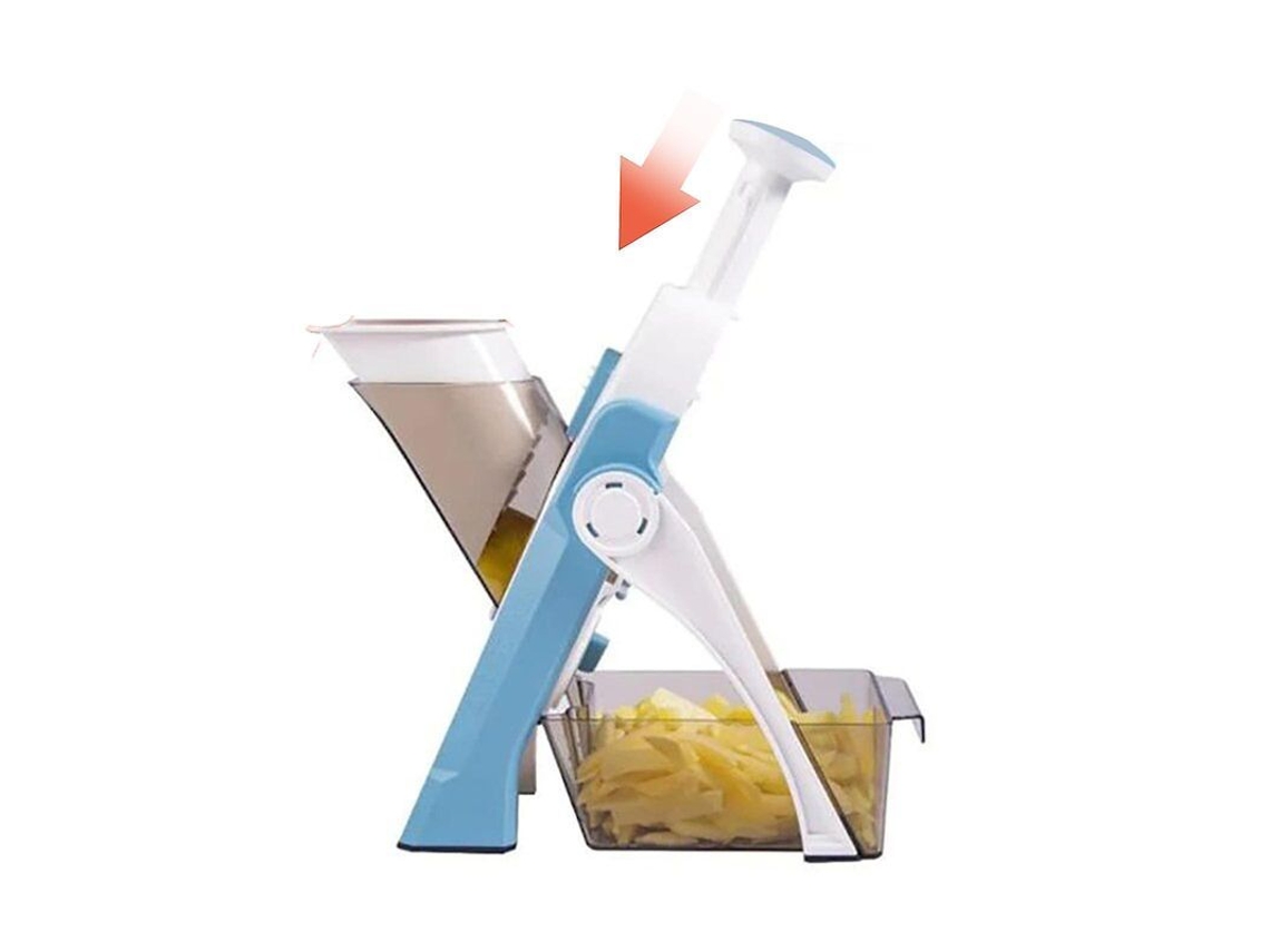 Cortador De Legumes Multifuncional Seguro Para Cozinha Com Lâminas De Aço Inoxidável E Design Anti-deslizante Azul