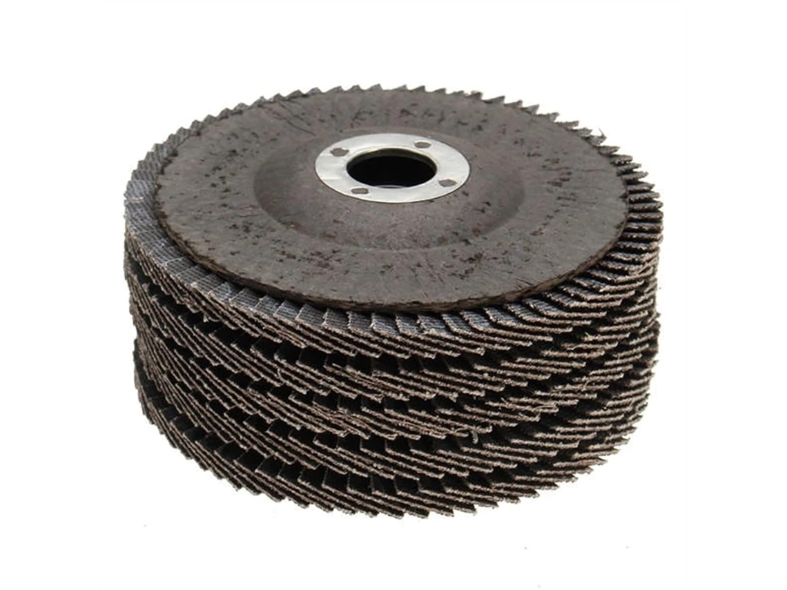Conjunto De 5 Discos Lixa Flap 100mm 4 Polegadas Com Grão 80 Para Esmerilhadeira Angular