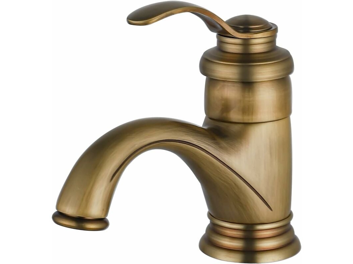Torneira vintage em aço inox para banheiro, com acabamento em latão retrô MDUG