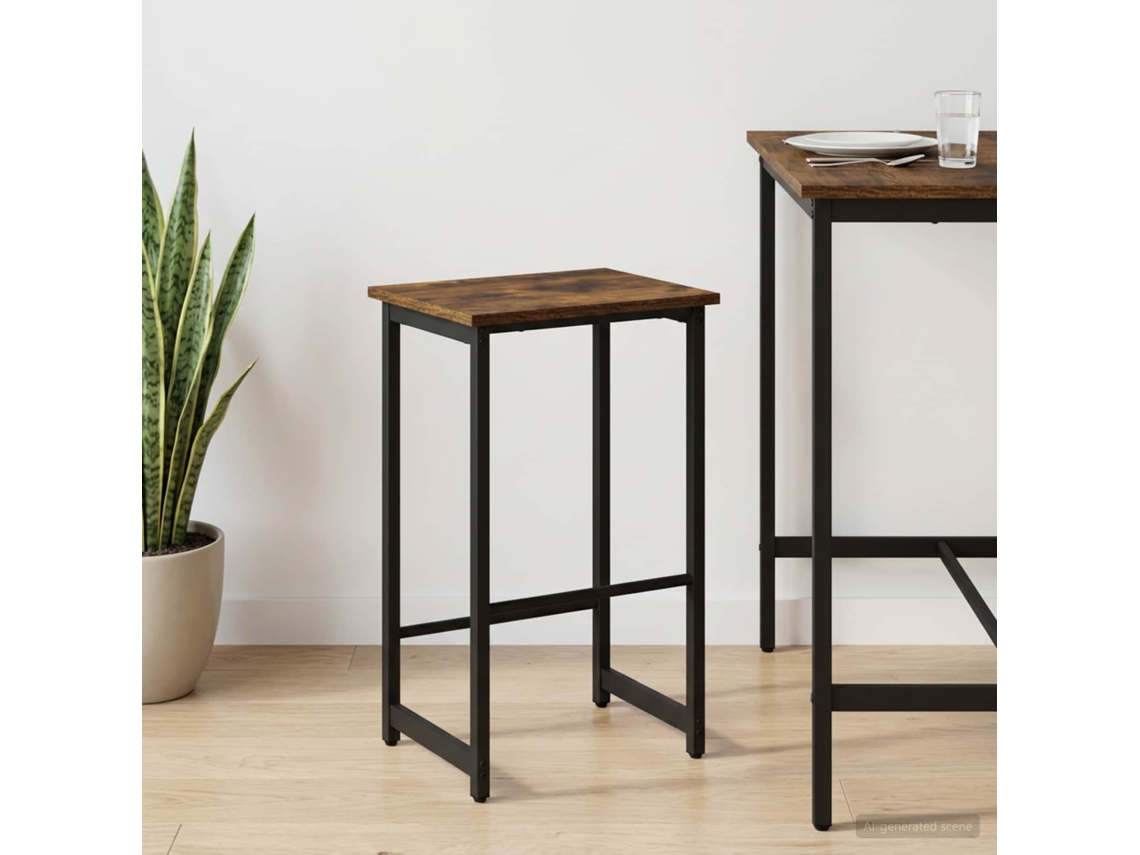 Vidaxl Banco De Bar Carvalho Fumado 40 X 32 X 64 Cm