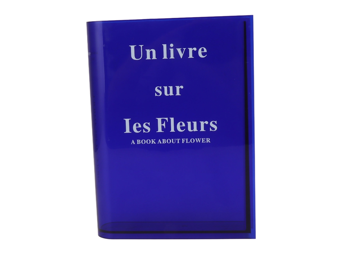 Vaso De Acrílico Transparente Para Flores Azul Livro