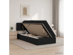 Vidaxl Cama Com Arrumação E Colchão Preto 90 X 200 Cm Veludo
