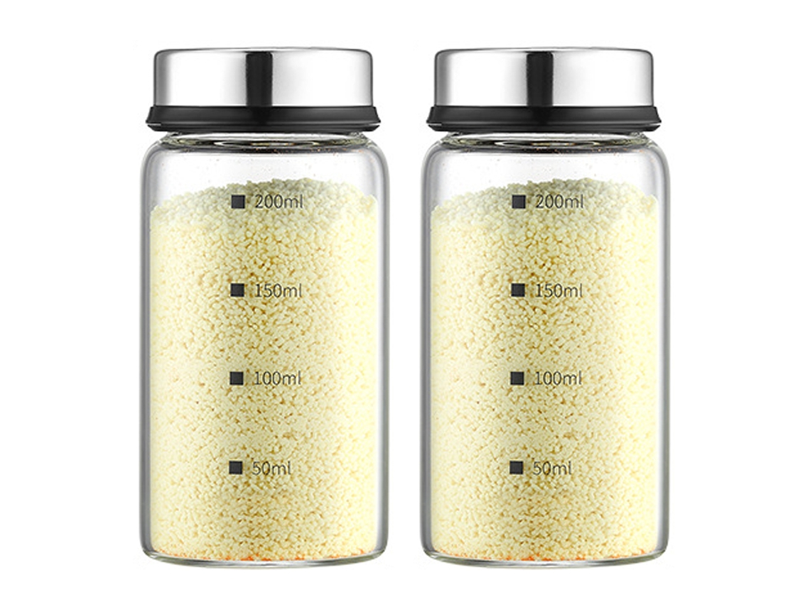 Conjunto de 2 Frascos de Especiarias 200Ml com Furos para Temperos NEVEANCE