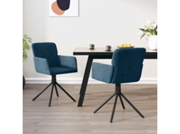 Vidaxl Cadeiras De Jantar Giratórias 2 Pcs Veludo Azul