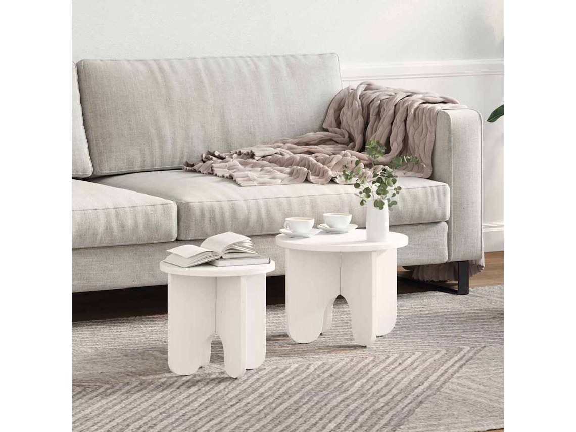 Vidaxl Mesa De Centro 2 Unid. Branco 39,5 X 39,5 X 30 Cm