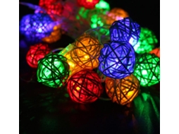 Luzes de Corda de Bola de Rattan Globo Goodia 13,8 Pés 40 Led Luz de Fada Branca Quente para Interior Quarto Cortina Pátio Gramado Paisagem Fa