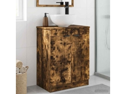 Vidaxl Gabinete De Banheiro Com Pia Carvalho Fumado 54 X 35 X 83 Cm