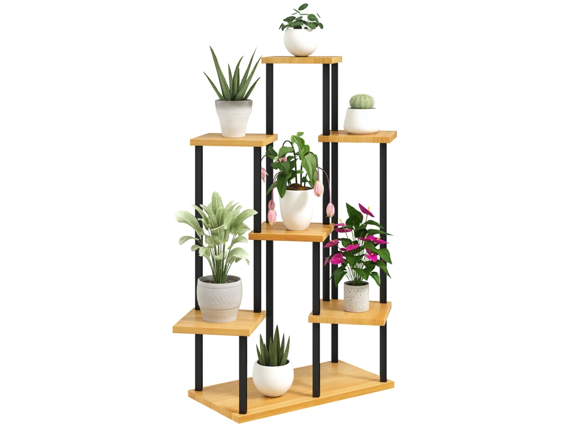 Suporte Para Plantas De 3 Níveis Em Madeira, Estante Dobrável Para Flores E Vasos De Jardim