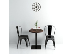Vidaxl Mesa Bistrô Em Mdf E Aço Redonda 60x75 Cm Cinzento Escuro