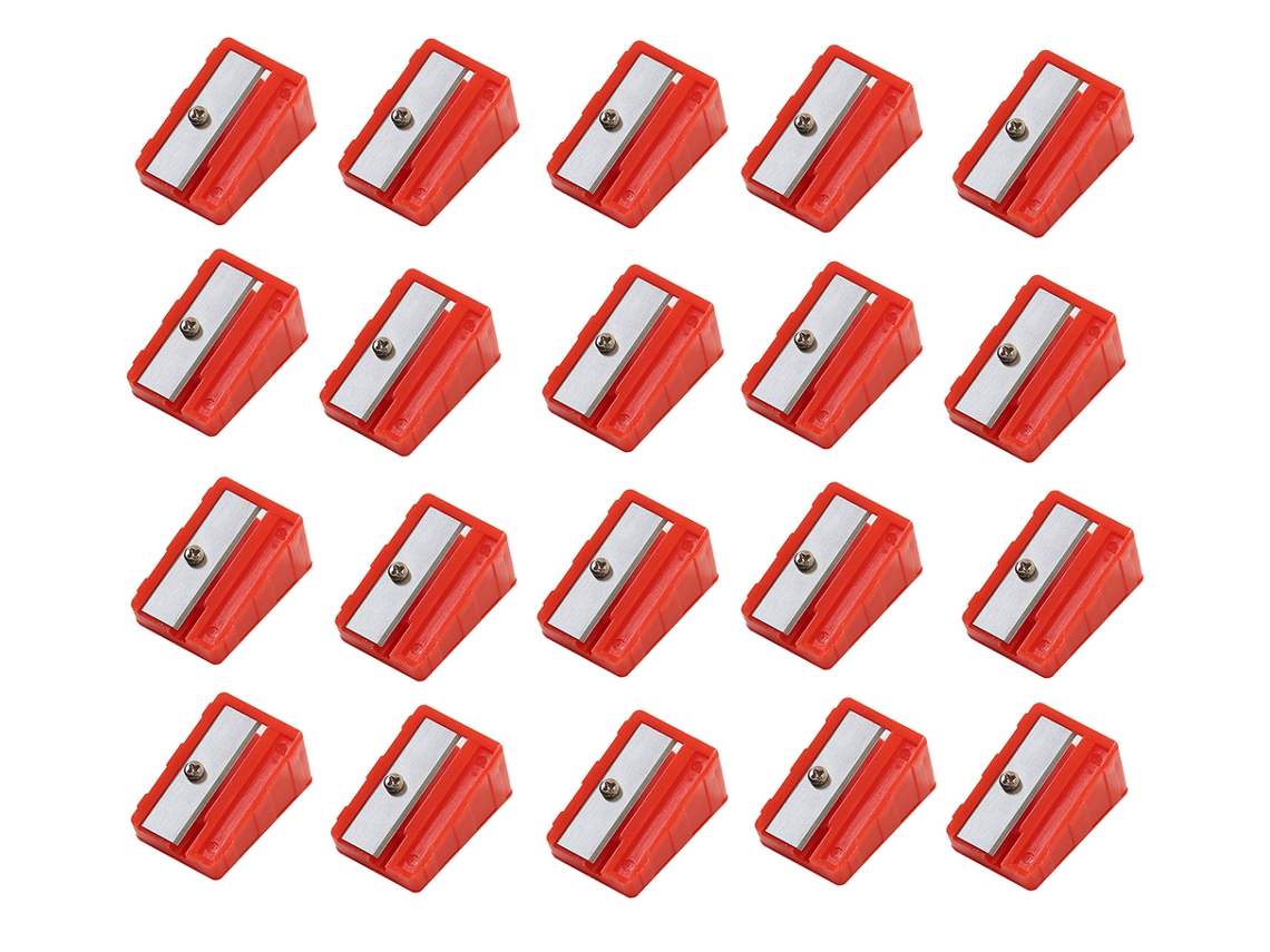 Pacote Com 20 Mini Apontadores De Lápis De Liga De Alumínio Com Furo Único Para Crianças Aquaforge