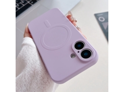Capa Magsafe Para Iphone 16 - Silicone Líquido Com Cor Sólida | Magnética - Lilás