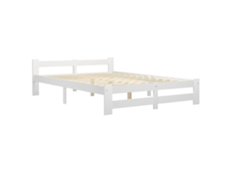 Estrutura de Cama 140x200 Cm Pinho Maciço Branco MAISON EXCLUSIVE