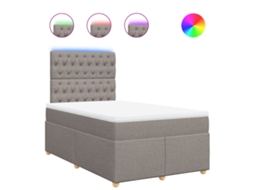 Cama Boxspring com Colchão 120x190 cm Tecido Castanho Acinzentado MAISON EXCLUSIVE