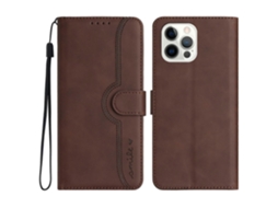 Capa De Couro Com Estampa De Coração Para Iphone 13 Pro Max