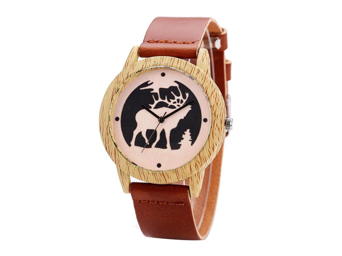 Reloj De Pulsera Para Mujer De Moda Elegante Con Movimiento De Cuarzo Marrón Claro