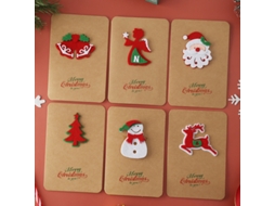 Peças De Cartões De Natal Vintage Em Papel Kraft Tridimensionais Aquaforge