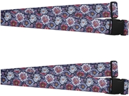 Conjunto De 2 Cintas Bagagem Vintage Boêmias Com Estampa Batik Paisley E Kraken Wine, Ajustáveis Viagens E Bagagem