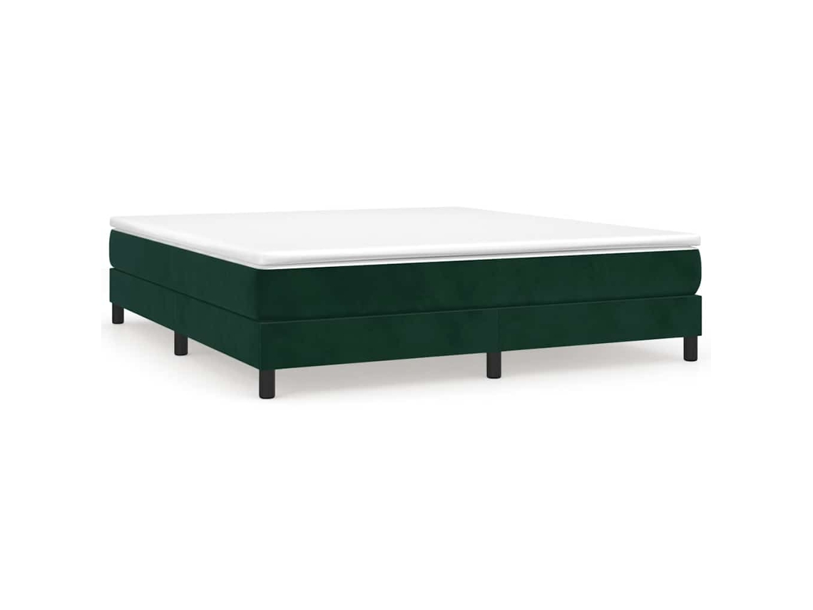 Cama com Molas/colchão 160x200 Cm Veludo Verde escuro MAISON EXCLUSIVE