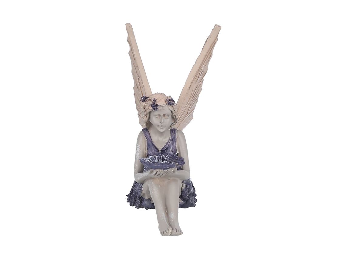 Estátua De Fada Sentada Com Girassol Jardim E Casa