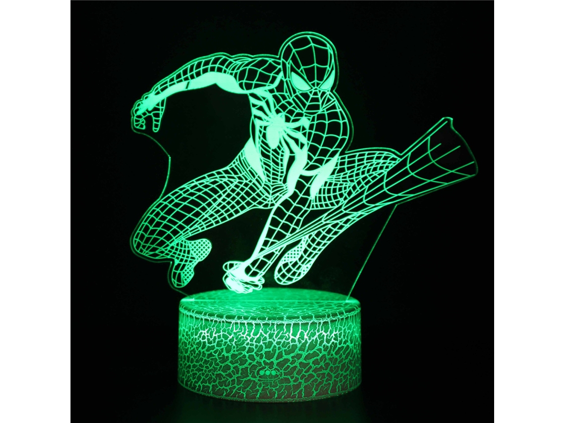 Lmpada Led 3d Do Homem Aranha Com Controle Por Toque E Alimentao Usb Aquaforge