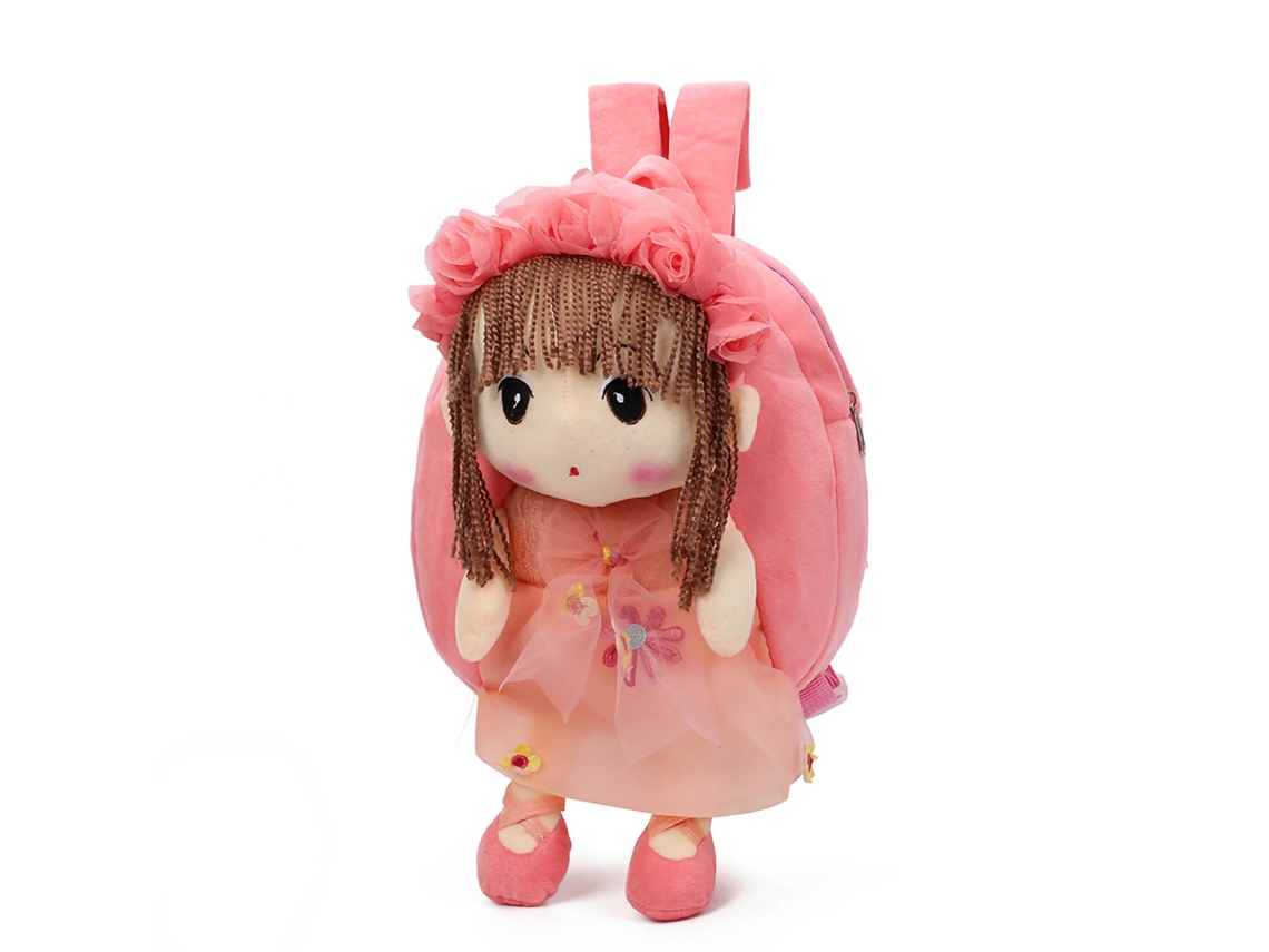 Adorable Mochila De Peluche Em Forma De Fada Das Flores, Mochila Escolar Para Meninas, Cor Rosa