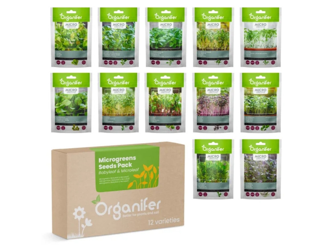 Pacote Microgreens (Babyleaf Microleaf) - 12 Tipos - ORGANIFER