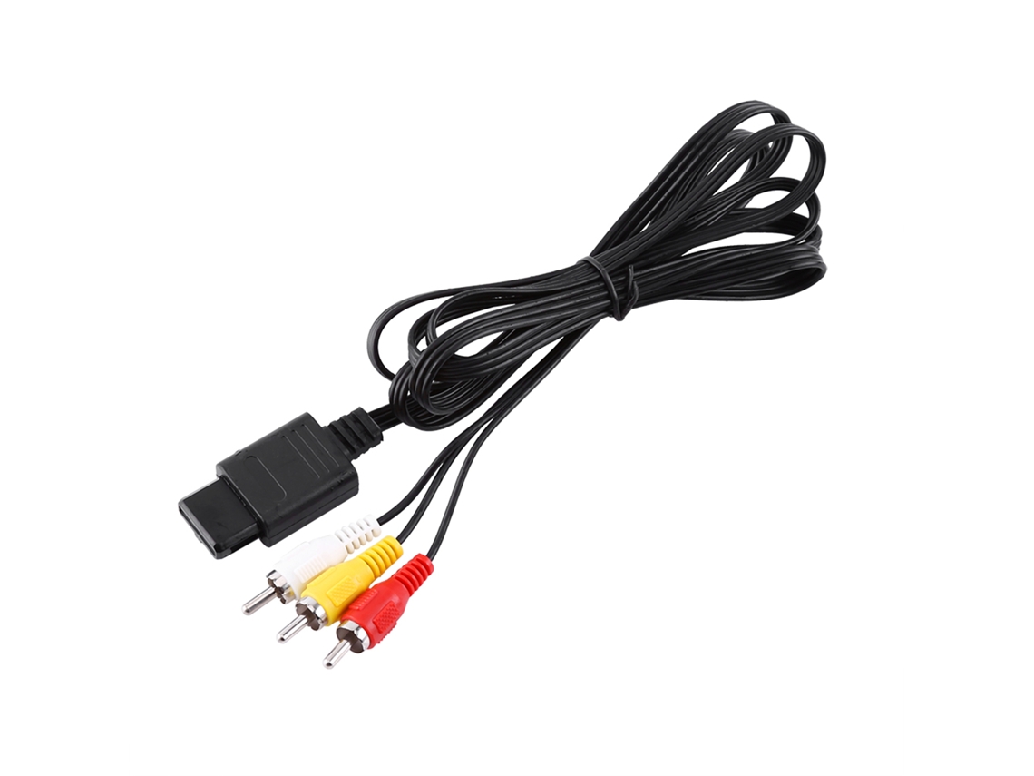 Cabo AV Composto RCA para N64 e Gamecube com Áudio e Vídeo