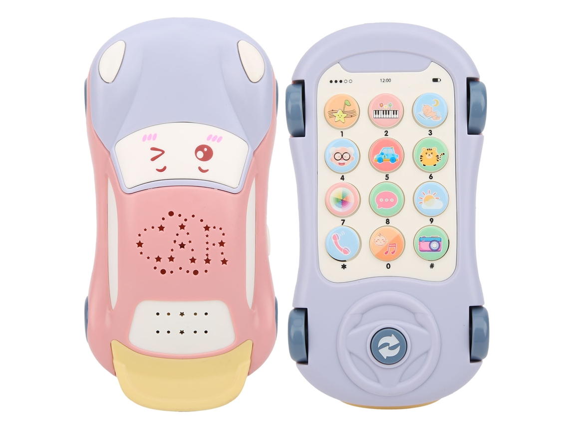 Primerox brinquedo Educativo Telefone Móvel Infantil Projetor Carro Musical com Luzes Estelares Roxo