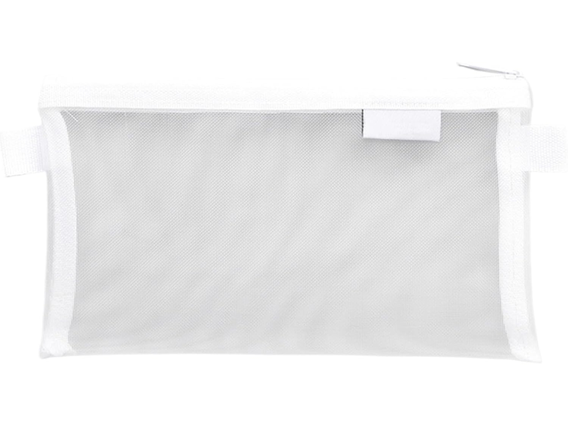Bolsa organizadora de grande capacidade com fecho de zíper, estojo para armazenamento, 20,5 x 12 cm, em tela de malha para artigos de papelaria.