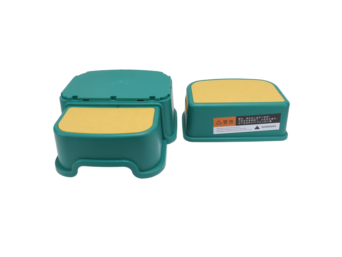Primerox 3 Peças Degrau para Crianças Plástico Antiderrapante Bordas Suaves para Banheiro Cozinha Verde