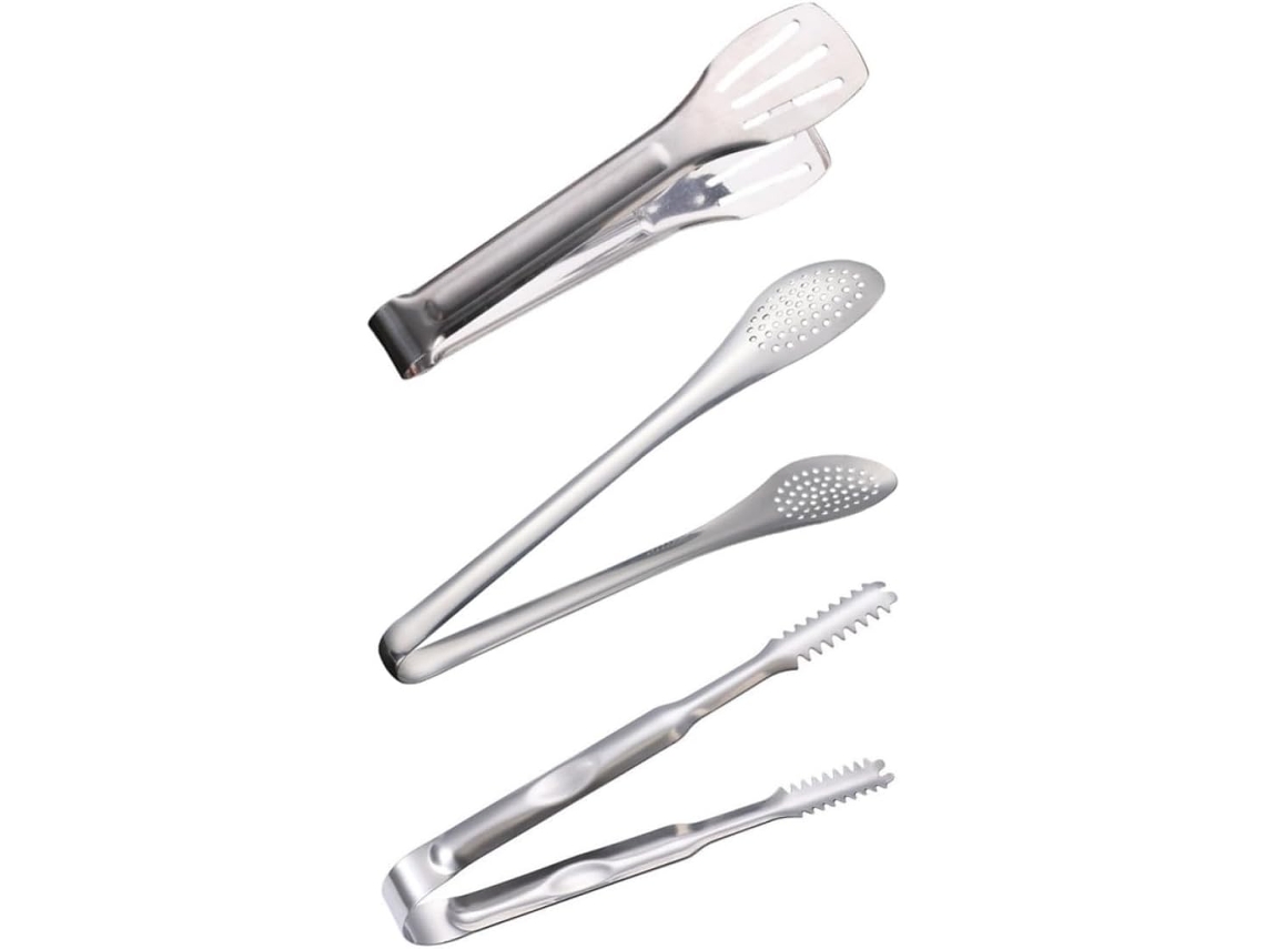 Conjunto De 3 Pinças Para Churrasco Em Aço Inoxidável Uso Externo, Com Design Ergonômico E Antiderrapante, Ideais Para