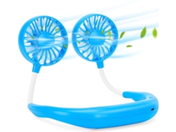 Ventilador de Pescoço Leve USB Recarregável com 3 velocidades, rotação de 360°, ideal para desporto, escritório e viagem STELASPLEN