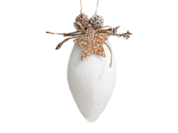 Laxiscreed Bola De Natal Branca Com Flor De Gelo E Pingente De Gotas Para Decoração Natalícia