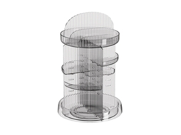 Organizador de cosméticos rotativo multicamadas para mesa transparente estável e durável com marca
