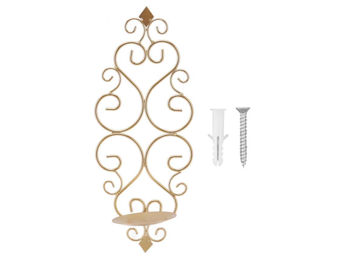 Suporte de Vela de Ferro LAXISCREED Parede Decorativo Ouro