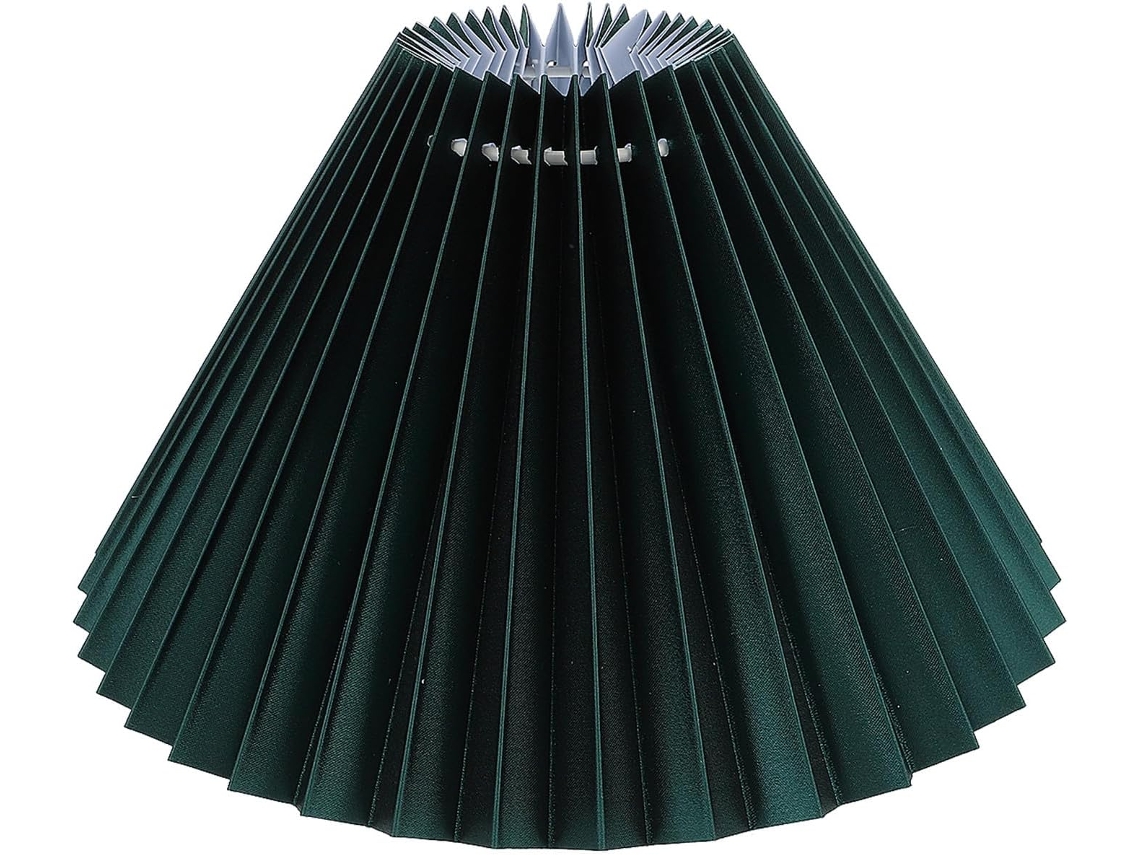 Tecido Plissado Verde Escuro para Lâmpada de Mesa E27, Acessório Simples de Proteção Contra Luz. SFUSHOS