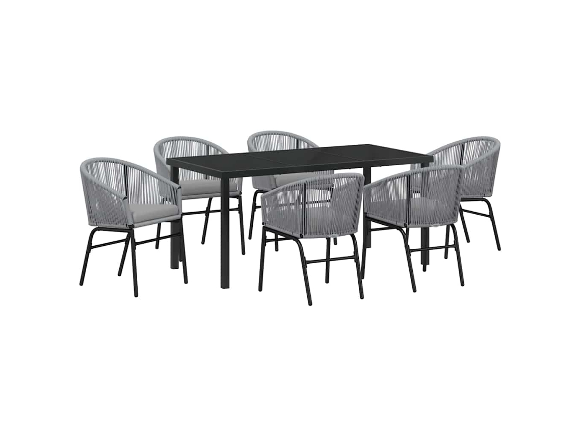 Maison Exclusive - Conjunto De Jantar Para Jardim 7 Pcs Antracite